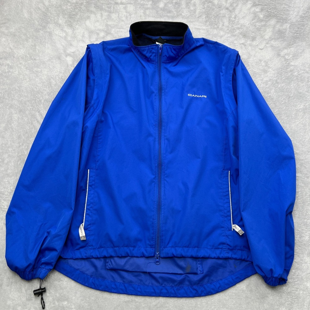 Canari BioVent Convertible Cycling Jacket Size XL‎ Blue Mens Zip Off Sleeve Vest